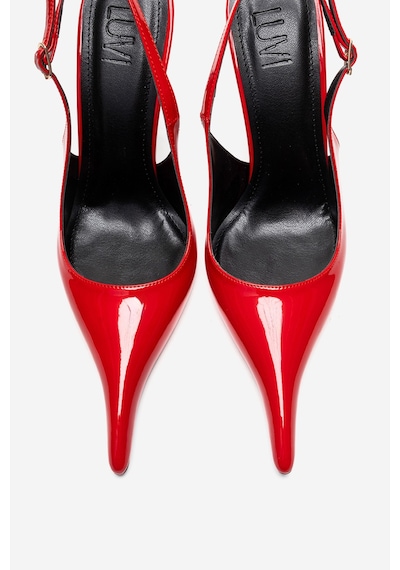 Luvishoes Candy Kırmızı Rugan Sivri Burunlu Kadın Topuklu Ayakkabı Kırmızı