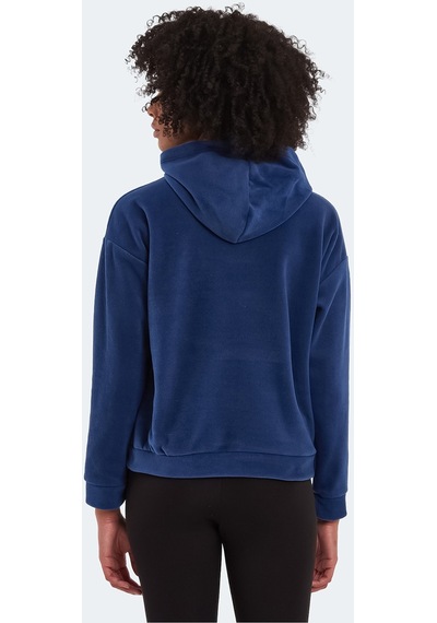 Slazenger SASSA IN Kadın Kapüşonlu Cepli Indigo Polar