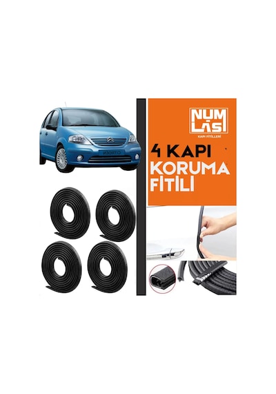 Citroen C3 1.nesil 4 Kapı Koruma Fitili Siyah Renk Numlas-a Kalite-nm2180