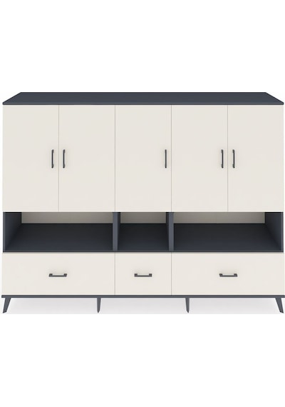 Hyperion Dolap 12 Raflı 3 Çekmeceli 5 Kapaklı 220x44x163 Antrasit Antrasit-aytaşı Hyperion Dolap 12 Raflı 3 Çekmeceli 5 Kapaklı 220x44x163 Antrasit Antrasit-aytaşı