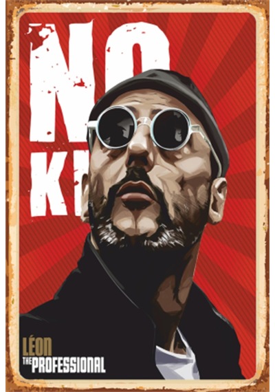 leon film afişi sinema retro ahşap poster