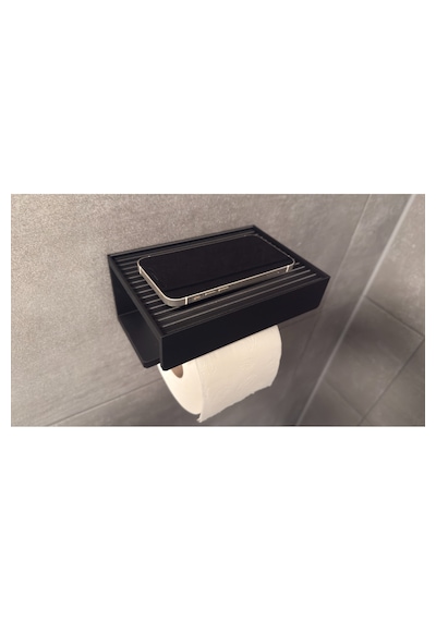 Yapışkanlı Tuvalet Kağıdı Askısı Banyo Tuvalet Kağıtlığı Aparatı Peçetelik Organizer Plastik Siyah