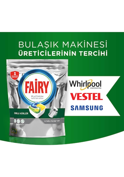 Fairy Platinum Limon Kokulu Bulaşık Makinesi Deterjanı 2 x 90 Tablet