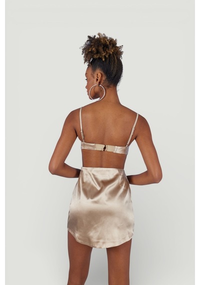 Holly Lolly Askılı Crop Saten Fancy Büstiyer Bej