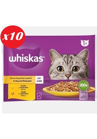 Whiskas Tavuklu Ve Hindili Yet. Kedi Maması 4x85gr Set 10'lu