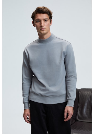 Grımelange QUILLA Erkek Yarım Balıkçı Basic Gri Sweatshirt
