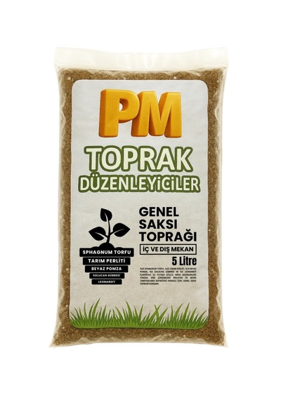 Genel Saksı Toprağı İç Ve Dış Mekan Bitkileri İçin Doğal, Organik Karışım 5 Litre