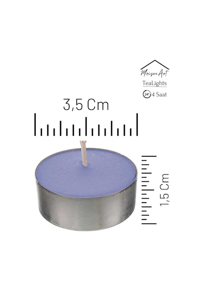 Okyanus Kokulu Tealight Mum 4 Saat Yanar Dekoratif Mumluk Mumu 10 Adet