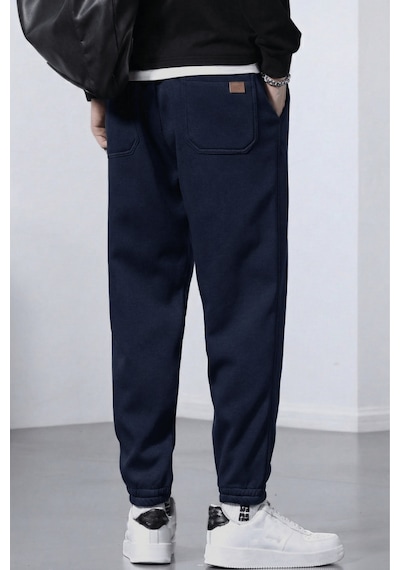 Genius Store Genıus Store Erkek Eşofman İçi Polarlı Bağcıklı Bel Jogger Spor Eşofman Altı Spor-esf001 Lacivert