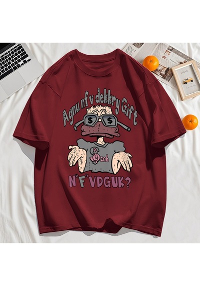 Startmore Y2k Vintage Tişört Tee Bir İnsan Gözlük Giyen Baskı Mavi