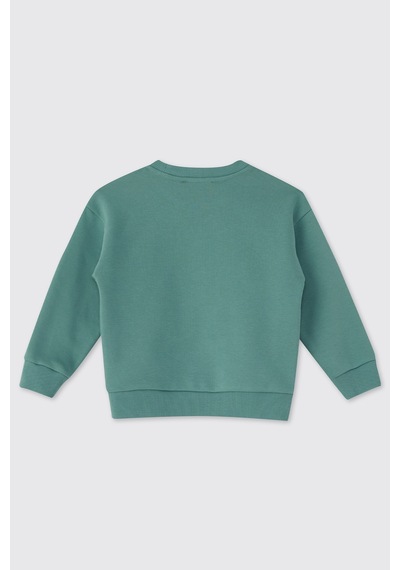Panço Erkek Bebek Baskılı Yeşil Sweatshirt