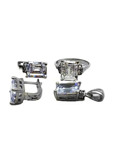Zirkon Taşlı 925 Ayar Gümüş Kadın Set Takım