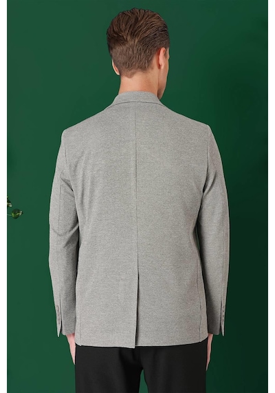 Efor Comfort Fit Kırçıllı Dokuma Pamuklu Casual Gri Ceket C 665 Gri