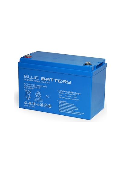 Blue Battery 12 V 100 Amper Bakımsız Kuru Akü Ups Aküsü