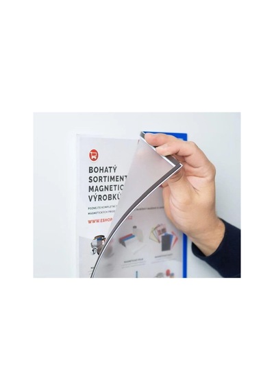 Hdg 5 Adet Mıknatıslı Şömiz Manyetik Evrak Tutucu Şeffaf Magnet Şömiz Dosya 21x30cm A4 - Mavi Kenarlı