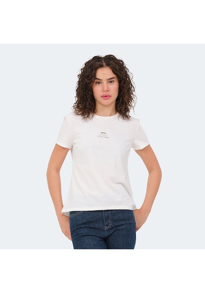 Slazenger VIRAJ Kadın  Ekru Tişört