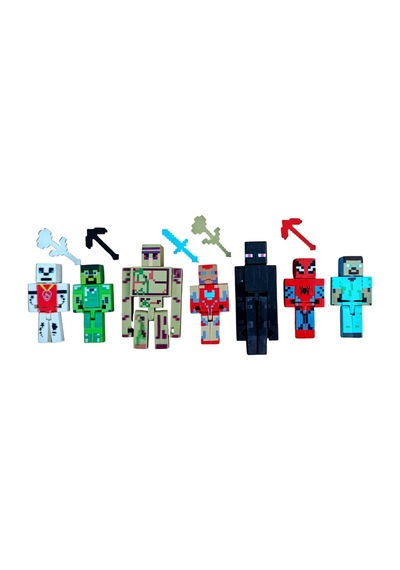 20 Parça Minecraft Figür Oyuncak Enderman Steve Herobrine Domuz Adam Demir Golem