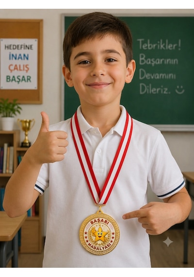 Başarı Madalyası - Dijital Baskılı 1. Kalite Madalya Altın