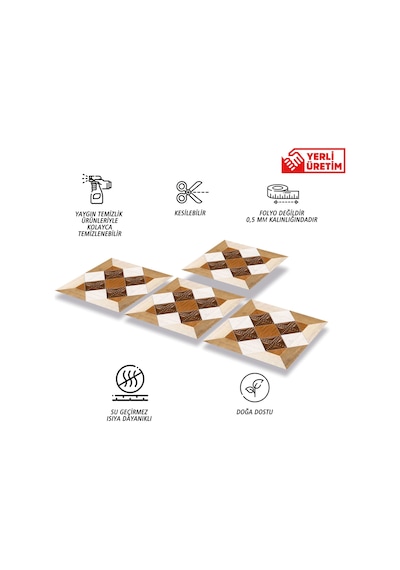 Tink Kendinden Yapışkanlı Ahşap 009 Desenli Pvc Karo 30x30 Cm
