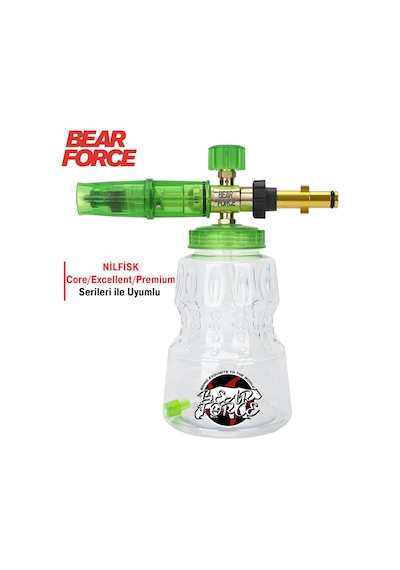 Robeve Bear Force Foam Lance Köpük Yapıcı Aparat 1l Köpük Aparatı Basınçlı Yıkama Makineleri Için Köpük Aparatı Çift Nozzle İle Birlikte Foam Canon Nilfisk Uyumlu