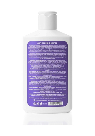 Kedi & Köpek Kaşıntı Önleyici Şampuan - 250 Ml