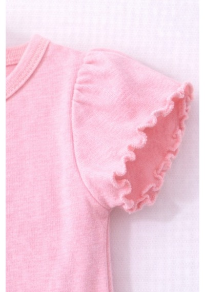 For My Baby Fitilli Kumaş 2 Li Kız Bebek Takım Şortlu Yazlık Pembe4