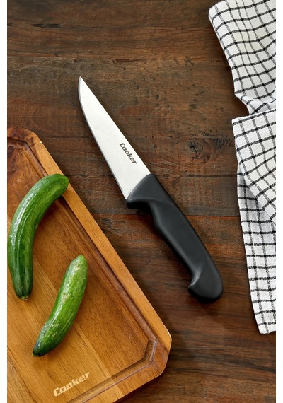 Cooker 27 Cm Paslanmaz Çelik Kasap Bıçağı Siyah Ckr4597
