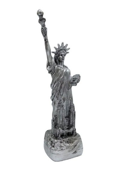 Abd New York Özgürlük Heykeli Reçine Gümüş Renk 20 Cm