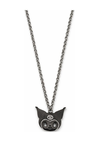 Unisex Kurukafa Kedi Figürlü Metal Kolye Gümüş Renk 60 Cm Çok renkli