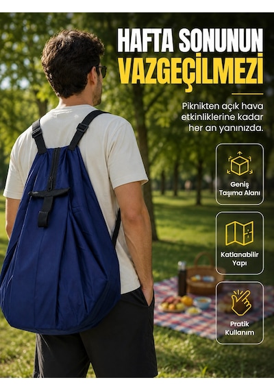 Mey İthalat Kamp Seyahat Spor Ve Piknik İçin Geniş Hacimli Katlanabilir Omuz Çantası