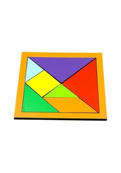 Ahşap Renk Tangram - 11 X 11 Cm
