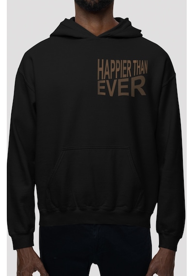 Sevbano Billie Eilish Happier Than Ever Şarkıcı Sırt Baskılı Unisex Overs Siyah