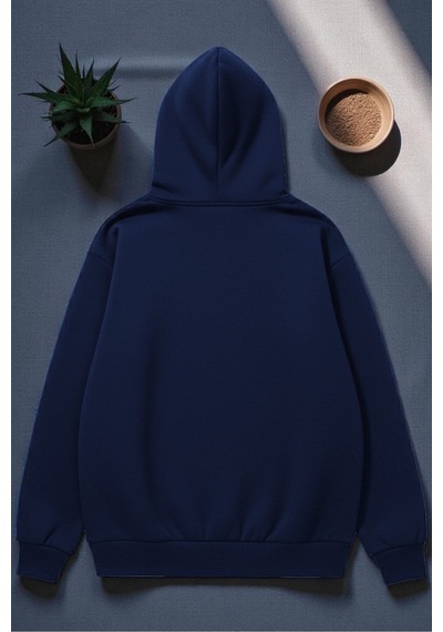 Uyguntarz Unisex Red Mon Cheri Baskılı Kapüşonlu Sweatshirt Lacivert