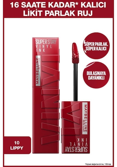 Maybelline Super Stay Vinyl Ink Ruj 10 Lippy 16