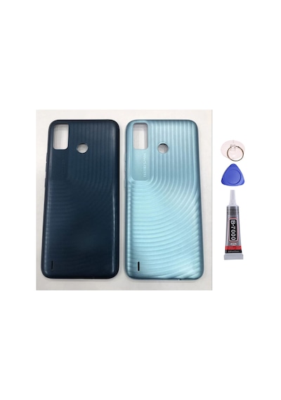 Tecno Spark 6 Go Mavi Arka Kapak Batarya Kapağı Pil Kapağı Yapışkan Ve Sökme Aparatıyla Beraber Full Set Mavi