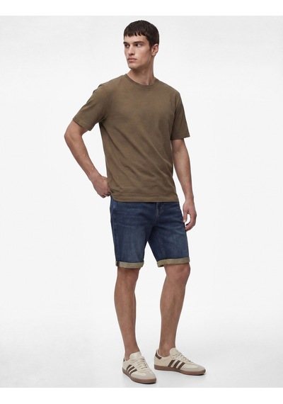 Koton Normal Bel Pamuklu Bermuda Slim Fit Jean Şort Orta İndigo 6sam40331nd