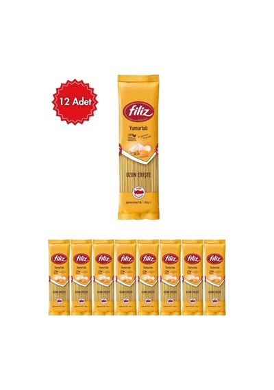 Filiz Yumurtalı Uzun Erişte Makarna X 12 Adet Geleneksel Tat &amp Pratik Pişirme Doyurucu Seçim