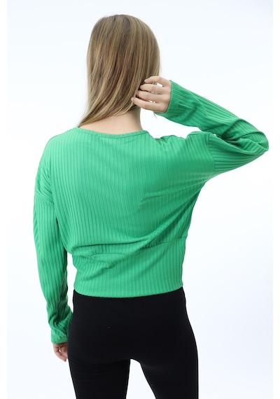Toontoy Kız Çocuk Baskılı Sweatshirt Çimen Yeşili