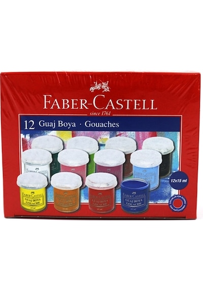Faber Castell 12 Renk Guaj Boya 5170160401 Çok Renkli