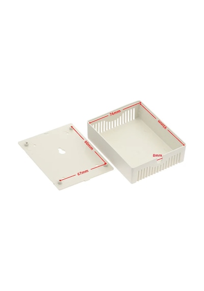 Plastik Elektronik Proje Kutusu 100 X 80 X 29mm Beyaz Renk Duvar Montaj Tip Elektronik Devre Protot