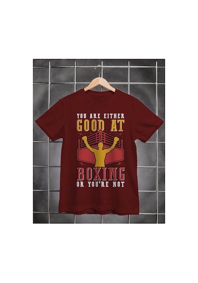 Segungear Goodatboxing Erkek Regular Fit Baskılı Spor Tişört Bordo - 933506538 Bordo