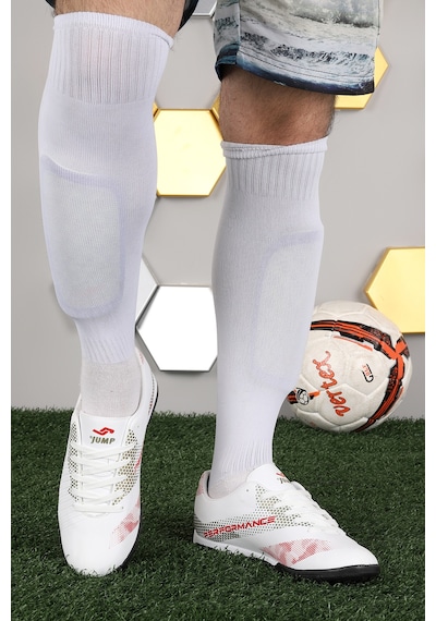 Jump 27882 Halı Saha Erkek Futbol Ayakkabı Beyaz - Kırmızı