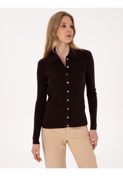 Pierre Cardin Kadın Kahverengi Hırka Triko 50316338-vr029 Kahverengi