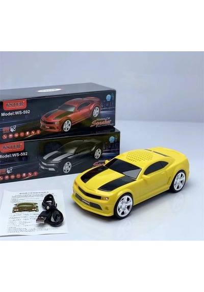 Çeşittech Ws-592 Klasik Spor Araba Tasarımlı Bluetooth Hoparlör - Stereo Ses Kaliteli, Tf/usb/fm/aux