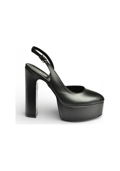 Fox Shoes Y246195109 Siyah Platform Kalın Topuklu Kadın Abiye Ayakkabı Siyah