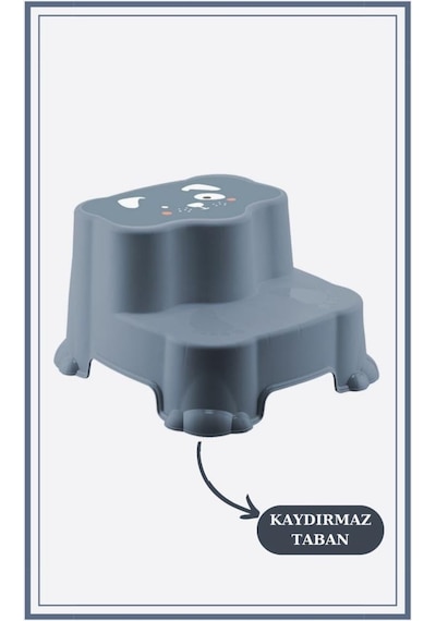 Flosoft Kaydırmaz Çocuk Taburesi Çift Basamaklı, Çocuk Banyo Lavabo Basamak Merdiven Yükseltici Mavi Flosoft Kaydırmaz Çocuk Taburesi Çift Basamaklı, Çocuk Banyo Lavabo Basamak Merdiven Yükseltici Mavi