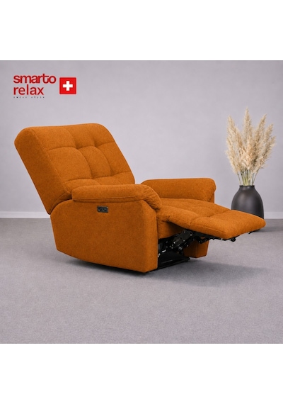 Smarto Relax Porto Liftli Çift Motorlu Elektrikli Ayağa Kalkma Destekli Polyester Hasta Ve Baba Tv Koltuğu Turuncu