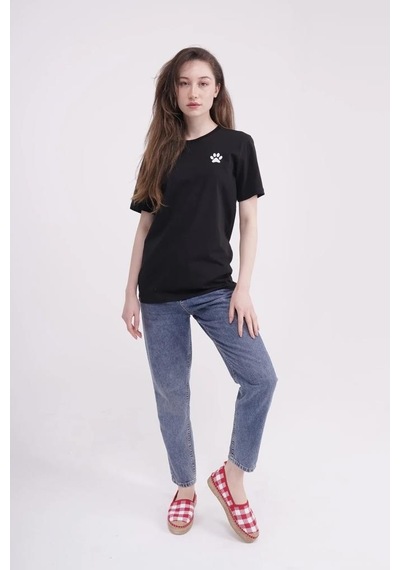 The Socks Company 23scts233u Pati Nakışlı Yaka Siyah Tshirt 001
