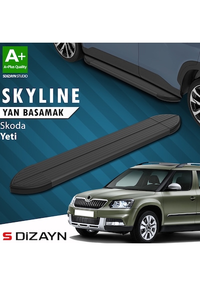 S-dizayn Skoda Yeti Skyline Siyah Yan Basamak 173 Cm 2009-2017 A+ Kalite