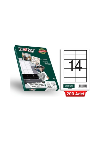Herboy Hb-1114 105 X 41 Mm A4 Laser Etiket 200 Adet